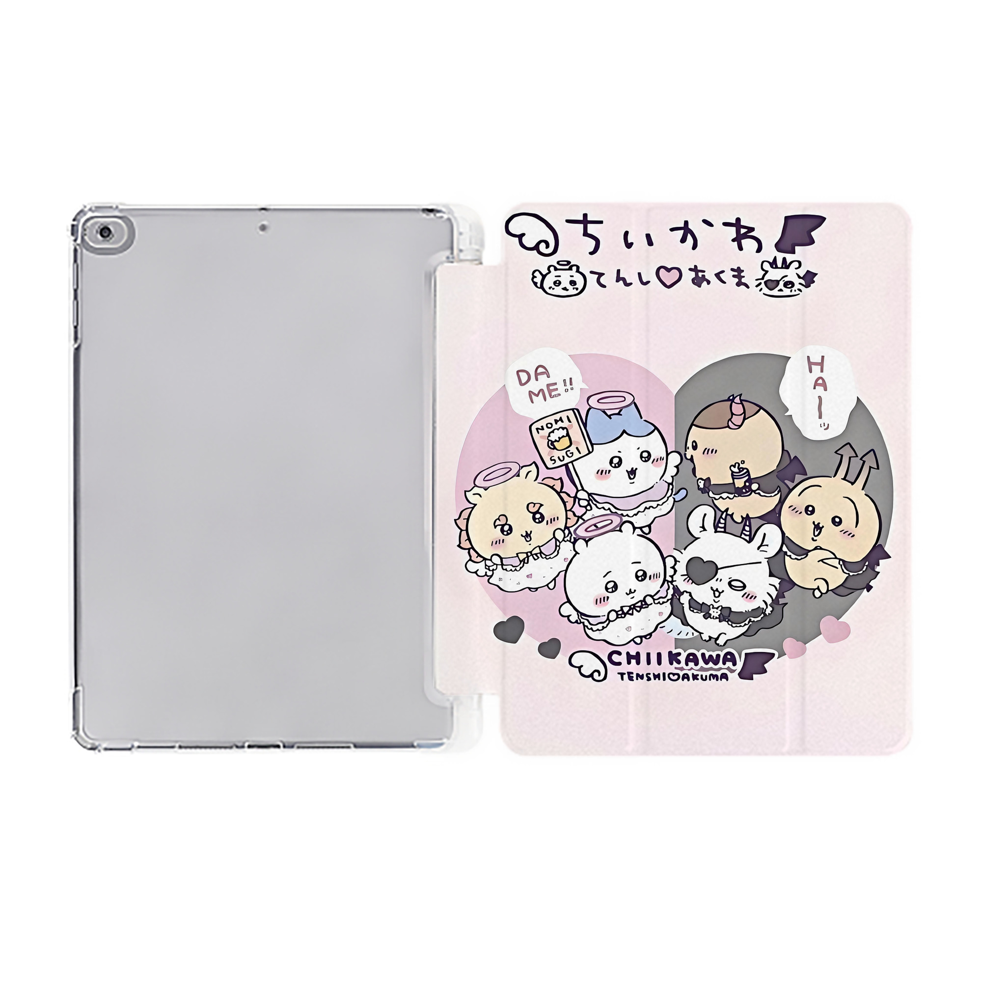 （画像用） ちいかわ Chii-kawa IPad ケース ペン収納付き 三つ折りスタンド PUレザー×シリコン 対応機種9.5/10.5/10.9インチ